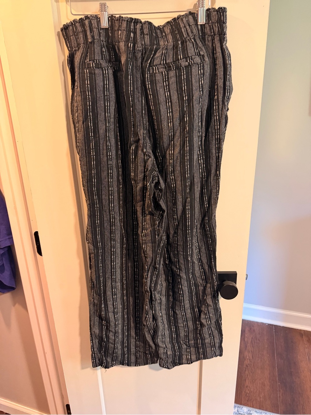 Briggs New York Black and Gray Vertical Stripe Maxi Skirt